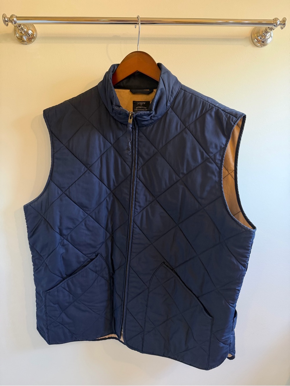 J. Crew Quilted Navy Blue Men's Vest